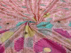 Embroidered Chiffon Light Pink MultiColour Floral