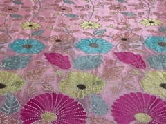 Embroidered Chiffon Light Pink MultiColour Floral
