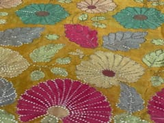 Embroidered Chiffon Yellow Multicolor Floral