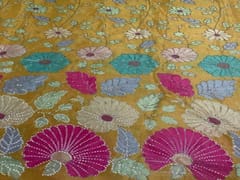 Embroidered Chiffon Yellow Multicolor Floral