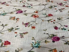 Printed Dobby Silk Peach Floral