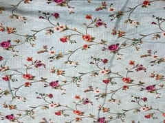 Printed Dobby Silk Light Blue Floral