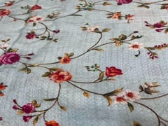 Printed Dobby Silk Light Blue Floral