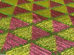 Embroidered Georgette Green Abstract