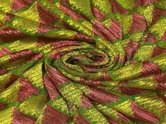 Embroidered Georgette Green Abstract