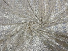 Dyeable Embroidered Net White Geometric 3