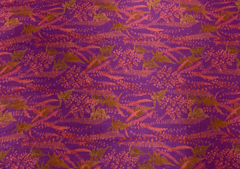 Purple Pink Floral Printed Chiffon Fabric