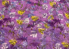 Pink Floral Printed Chiffon Fabric