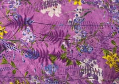 Pink Floral Printed Chiffon Fabric
