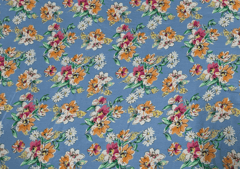 Printed Georgette Blue MultiColour Floral Fabric