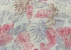 White Multicolour Georgette Floral Fabric