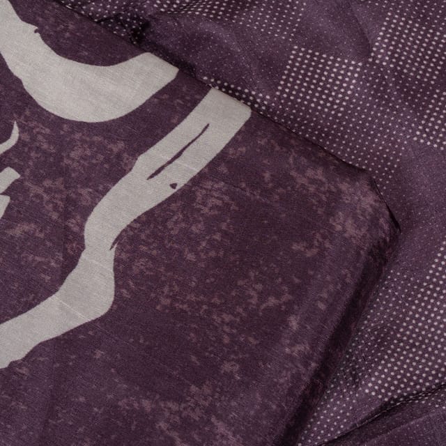 (5 mtr) Wine Color Uppada Silk Digital Printed Fabric Set