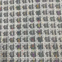 Grey Color Tweed Checks Fabric