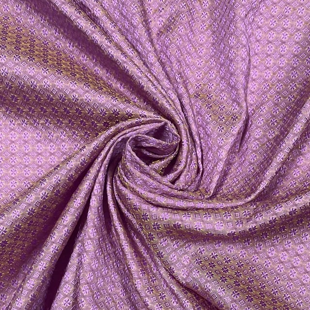 Purple Color Semi Brocade Fabric