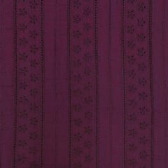 Purple Shade Embroidered Cotton Heavy Hakoba Fabric