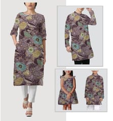 Multicolor Shade Florals  Muslin Printed Fabric