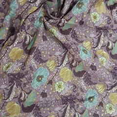 Multicolor Shade Florals  Muslin Printed Fabric