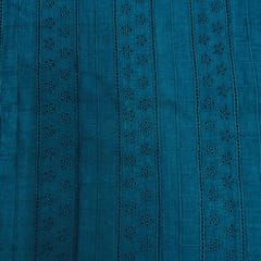Blue Shade Embroidered Cotton Heavy Hakoba Fabric