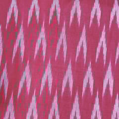 Pink Shade Ikkat Striped Unstitched Fabric