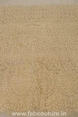 White Dyeable Net Embroidered Fabric