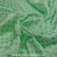Sea Green Colour Uppada Heat Set fabric