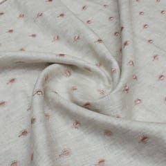 White Linen Embroidered Fabric