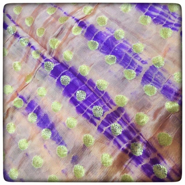 Pure Silk Booti Bandhej(2 mtr cut piece)