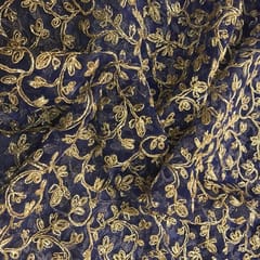 Net Zari Dori Embroidered Fabric