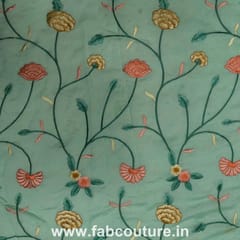 Chanderi Embroidered Fabric