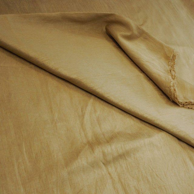 Beige Colour Poly Raw Silk fabric