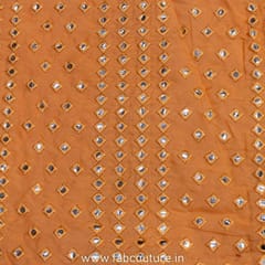 Uppada Silk Mirror Embroidered Fabric