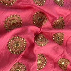 Poly Dupion Embroidered Fabric