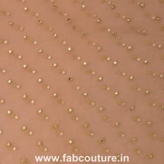 Net Faux Mirror Embroidered Fabric