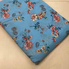Firozi Floral Georgette Digital Print ( 1Meter Piece)