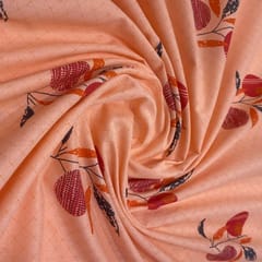 Peach Cotton Cambric Printed Fabric