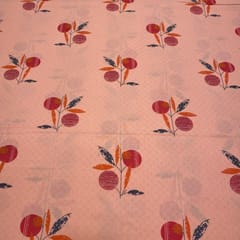 Peach Cotton Cambric Printed Fabric
