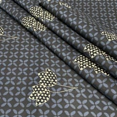 Black Cotton Cambric Printed Fabric