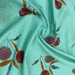 Sea Green Cotton Cambric Printed Fabric