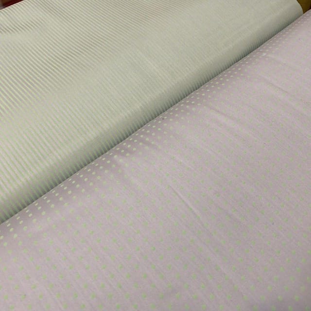 Green on Grey Glace Cotton Print 5Mtr Set