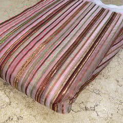 Multi-Colour Stripes Organza Embroidery (1Meter Piece)