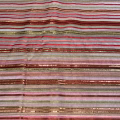 Multi-Colour Stripes Organza Embroidery (1Meter Piece)
