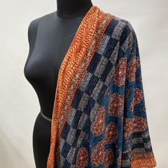 Multi Colour Velvet Embroidery Print Stole