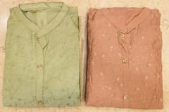 Green Chanderi Suit Set