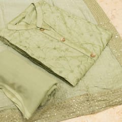 Green Chanderi Suit Set
