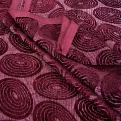 Maroon Coloured Velvet Brasso Georgette fabric