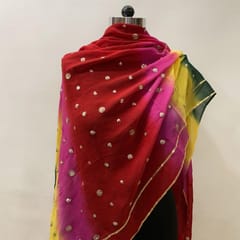 MultiColour Coloured Georgette Embroidery Duppata