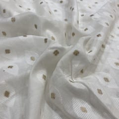 White Coloured Chanderi Jacquard fabric