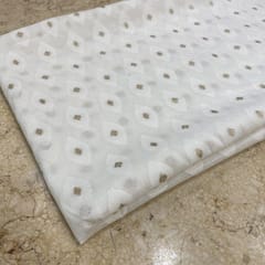 White Coloured Chanderi Jacquard fabric