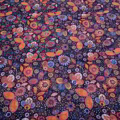 Black Colour Organza Digital Print ( 2 mtr cut piece)