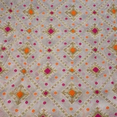 Off White Georgette Jacquard fabric